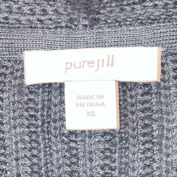 Pure Jill Blue Open Front Knit Cardigan - Picture 3 of 4